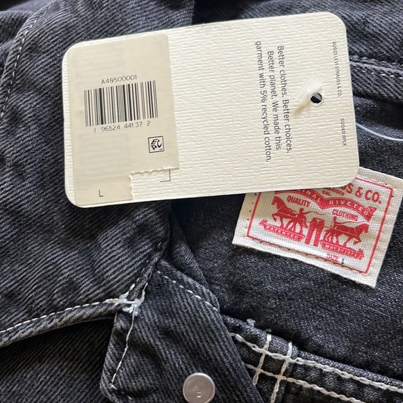 Levi's Sleeveless Denim Jumpsuit in Black "Thank you very Little" - Picture 9 of 11